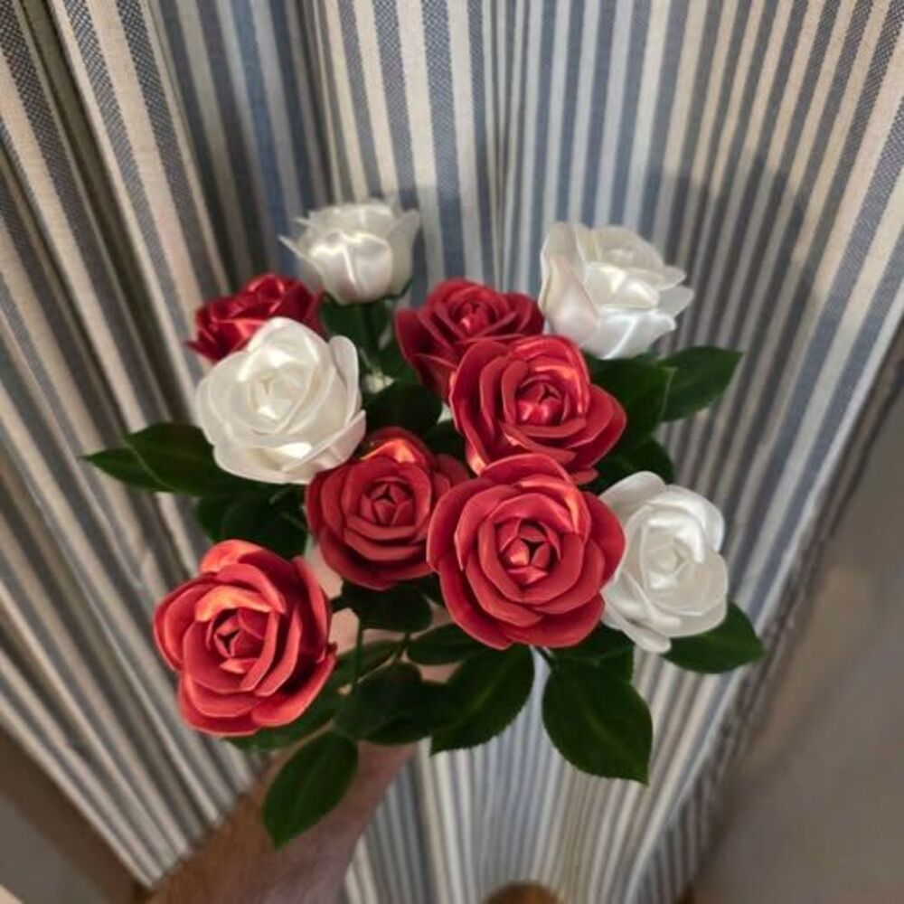 Red and White  3d printed Roses $5 each
